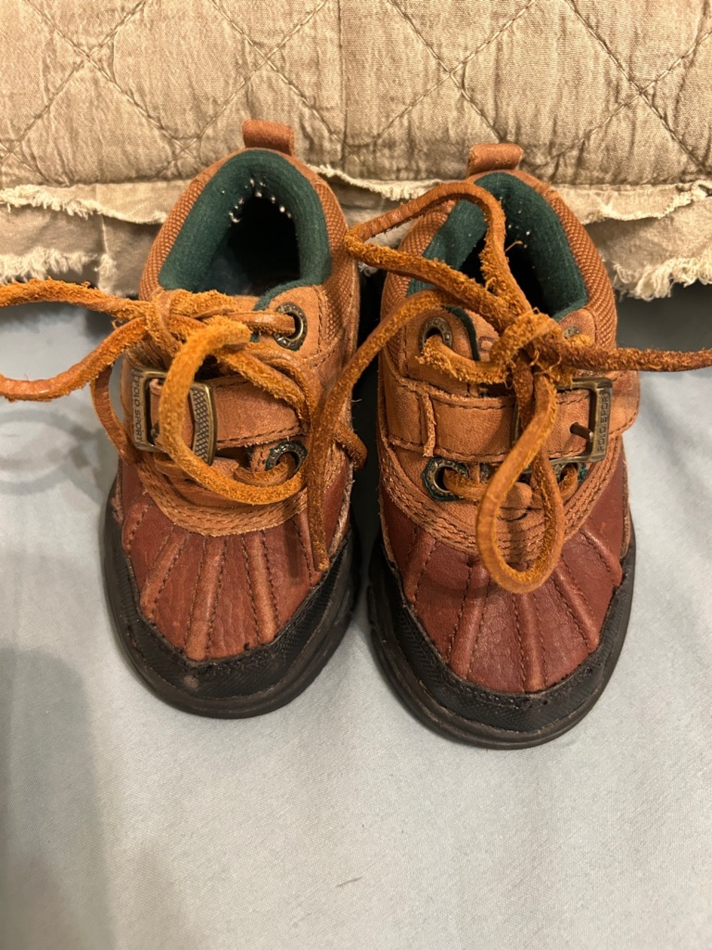 Polo Sport Kids Brown Suede Lace-Up Outdoor Shoes